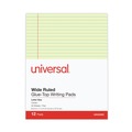 Office Jansan | Universal UNV22000 50-Sheets 8.5 in. x 11 in. Wide/Legal Rule Glue Top Pads - Canary-Yellow (1 Dozen) image number 0