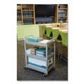 Utility Carts | Rubbermaid Commercial FG342488OWHT 200 lbs. Capacity 3-Shelf Service Cart - Off White image number 3