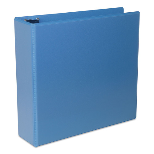 Office Jansan | Universal UNV20753 11 in. x 8.5 in. 3 in. Capacity 3-Slant D-Ring View Binder - Light Blue image number 0