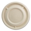 Food Trays, Containers, and Lids | World Centric BBL-SC-12N-LF 4.7 in. Diameter Paper Fiber Lids for Bowls - Natural (500/Carton) image number 0