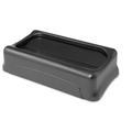 Trash & Waste Bins | Rubbermaid Commercial FG267360BLA Slim Jim 11.38 in. x 20.5 in. x 5 in. Swing Lid - Black image number 0