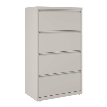 Alera 26142 30 in. x 18.62 in. x 52.5 in. 4 Legal/Letter-Size File Drawers Lateral File Cabinet - Light Gray