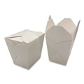 Food Trays, Containers, and Lids | Kari-Out 3103032 4 in. x 3.69 in. x 4.55 in. 32 oz. Paper Food Pail - White (400/Carton) image number 3