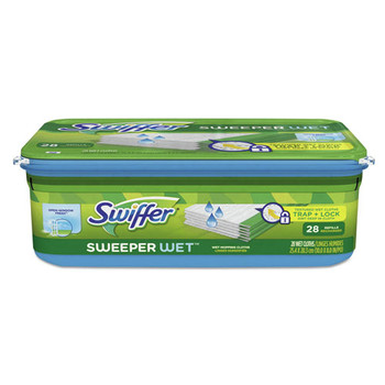 Swiffer 82856 10 in. x 8 in. Wet Refill Cloths - Open Window Fresh, White (28-Piece/Box 6-Box/Carton)