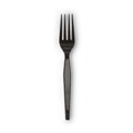 Cutlery | Dixie FH517 Heavyweight Plastic Cutlery Forks - Black (1000/Carton) image number 1