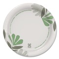 Bowls and Plates | Dixie UX7WS Pathways Soak-Proof Shield WiseSize 6.88 in. Paper Plates - Green/Burgundy (125/Pack) image number 1