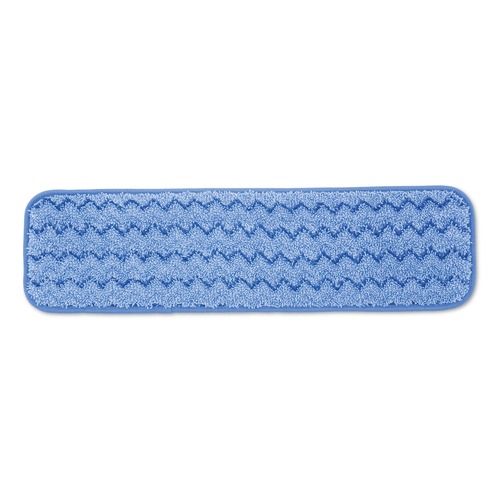 Mops | Rubbermaid Commercial FGQ41000BL00 Split Nylon/Polyester Blend 18 in. Microfiber Wet Room Pads - Blue (12/Carton) image number 0