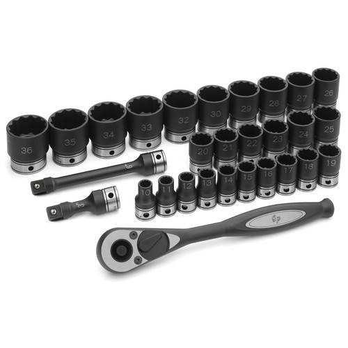 Sockets | Grey Pneumatic 82229M 29-Piece 1/2 in. Drive 12-Point Metric Duo Impact Socket Set image number 0