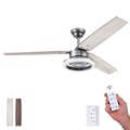 Ceiling Fans | Prominence Home 51488-45 52 in. Remote Control Orbis LED Ceiling Fan with Contemporary Ring Lighting - Gun Metal image number 0