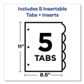 Office Jansan | Avery 11200 11 in. x 8.5 in. 5-Tab Insertable Style Edge Tab Plastic Dividers - Translucent (1-Set) image number 8