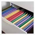 Office Jansan | Universal UNV14218 1/5 Cut Tab Legal Size Deluxe Color Hanging File Folders - Red (25/Box) image number 3