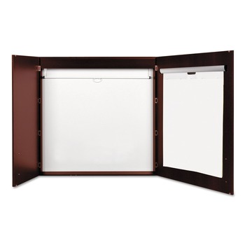 MasterVision CAB01010130 Cherry Classic 48 in. x 48 in. 3-In-1 Conference Cabinet/Magnetic Dry-Erase Board