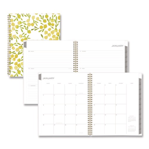 Notebooks & Pads | Blue Sky 149059 11 in. x 8.5 in. 12-Month (Jan to Dec): 2026 Mimosa Weekly/Monthly Planner - Floral Artwork, Yellow/Green/White Cover image number 0