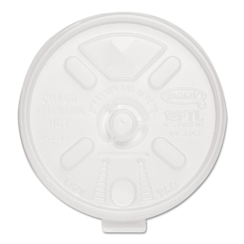 Just Launched | Dart 12FTLS Lift N' Lock Lids for 10 - 14 oz. Cups - Translucent (1000/Carton) image number 0