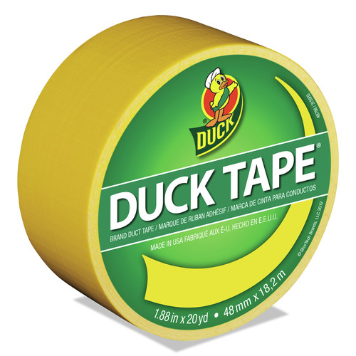 Packing Tapes | Duck 1304966 1.88 in. x 20 yards 3 in. Core Colored Duct Tape - Yellow (1-Roll) image number 0