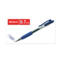 Office Jansan | Universal UNV39913 0.7 mm. Medium Comfort Grip Retractable Gel Pen - Blue Ink, Clear/Blue Barrel (1-Dozen) image number 3