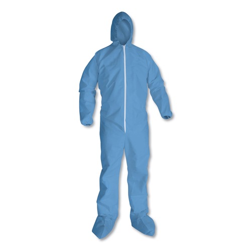 Labor Day Sale! Save $30 off $199! | KleenGuard 45353 A65 Zipper Front Flame-Resistant Coveralls - Large/Blue (25/Carton) image number 0