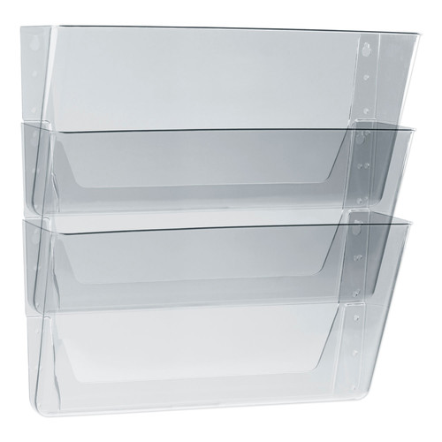  | Storex 70229U06C 16 in. x 4 in. x 14 in. 3 Sections Wall Legal File - Clear (3/Pack) image number 0