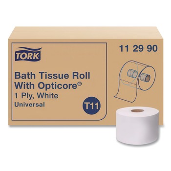 Tork 1-Ply Septic Safe Universal Bath Tissue Roll with OptiCore - White (36/Carton)