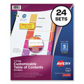 Office Jansan | Avery 11167 11 x 8.5 Customizable TOC Ready Uncollated Index Multicolor 5-Tab Dividers - White (24/Box) image number 0