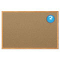 White Boards | Mead 85367 48 in. x 36 in. Economy Cork Board with Oak Frame - Tan Surface/Oak Finished Fiberboard (MDF) Frame image number 3