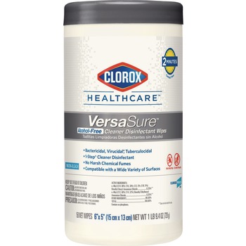Clorox Healthcare VersaSure 6 in. x 5 in. 1-Ply Cleaner Disinfectant Wipes - Fragranced White