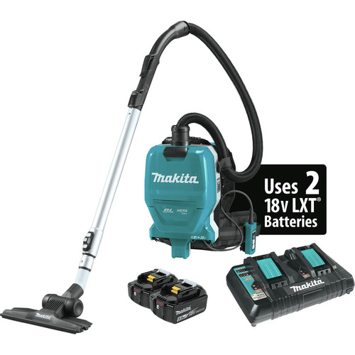 Backpack Vacuums | Makita XCV09PT 18V X2 (36V) LXT Brushless Lithium-Ion 1/2 Gallon Cordless HEPA Filter Backpack Dry Vacuum Kit with 2 Batteries (5 Ah) image number 0