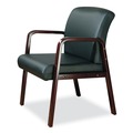 Labor Day Sale! Save $30 off $199! | Alera ALERL4319M Reception Lounge WL Series 24.21 in. x 24.8 in. x 32.67 in. Guest Chair - Black Seat/Back, Mahogany Base image number 1