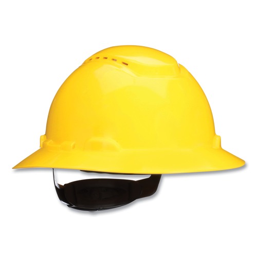 Protective Head Gear | 3M H-802SFV-UV H-800 SecureFit H-Series 4-Point Pressure Diffusion Ratchet Suspension Vented Hat with UV Indicator - Yellow image number 0