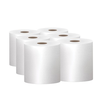 Scott 01005 8 in. x 1000 ft. 1.5 in. Core 1-Ply Essential High Capacity Hard Roll Towels - White (6 Rolls/Carton)