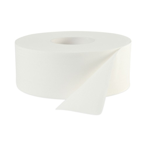Toilet Paper | Boardwalk 6100B 3.5 in. x 1000 ft. JRT Septic Safe 2-Ply Bath Tissue - Jumbo, White (12 Rolls/Carton) image number 0