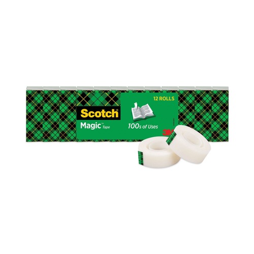 | Scotch 810K12 1 in. Core 0.75 in. x 83.33 ft. Magic Tape Value Pack - Clear (12-Piece/Pack) image number 0