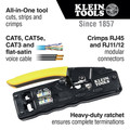 Crimpers | Klein Tools VDV226-107 Compact Ratcheting Modular Data Cable Crimper/Wire Stripper/Wire Cutter image number 1