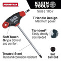 Hex Keys | Klein Tools JTH6E11BE 3/16 in. Ball Hex Key 6 in. Journeyman T-Handle image number 1