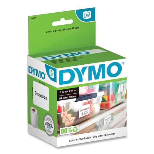 Office Jansan | DYMO 30324 LabelWriter 2.75 in. x 2.12 in. Multipurpose Labels - White (1/Box) image number 0