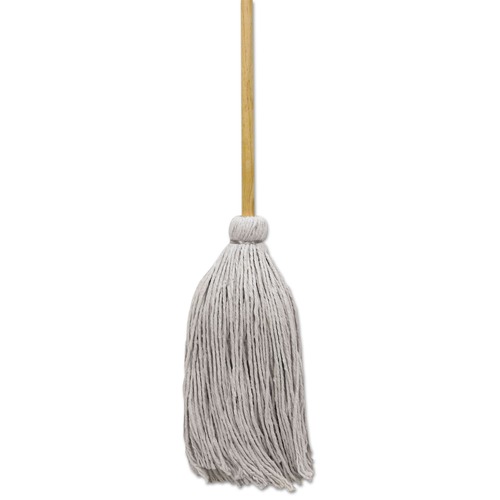 Mops | Boardwalk BWKCD50016S 16 oz. Cotton Head Deck Mop with 50 in. Wood Handle (12/Carton) image number 0