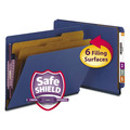 Office Jansan | Smead 26784 End Tab Pressboard Classification Folders with Six SafeSHIELD Fasteners - Letter, Dark Blue (10/Box) image number 1