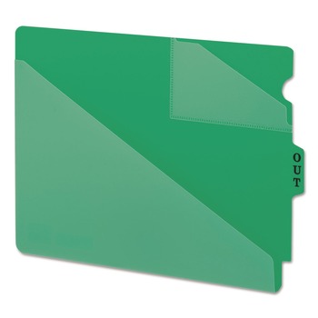 Smead 8.5 in. x 11 in. 1/3-Cut End Tab Two-Pocket Poly "Out" Guides - Green (50/Box)