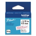 Labels | Brother P-Touch BTAG132 0.47 in. x 13.1 ft. Genuine P-Touch BTAG Label Tapes - Red on Clear image number 0