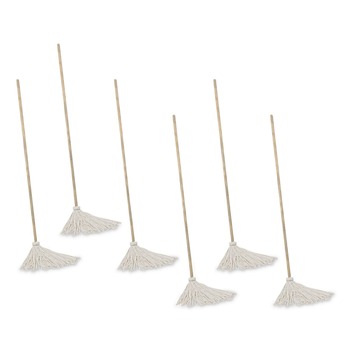 Boardwalk 12 oz. White Rayon Head 48 in. Oak Wood Handle Deck Mops (6/Pack)