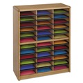 | Safco 7121MO 36 Section 32.25 in. x 13.5 in. x 38 in. Steel/Fiberboard Literature Sorter - Oak image number 2