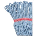 Mops | Boardwalk BWK503BLEA 5 in. Super Loop Cotton/Synthetic Fiber Wet Mop Head - Large, Blue image number 2