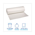 Bulk Savings Pricing 2 | Boardwalk H6639HWKGR1 33 in. x 39 in. 33 gal. 0.6 mil Perforated Roll Low-Density Waste Can Liners - White (150/Carton) image number 3