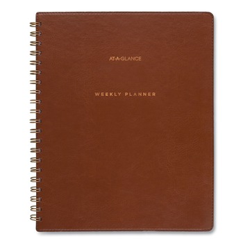 AT-A-GLANCE YP905A09 13-Month: Jul 2024 to Jul 2025 11.5 in. x 8 in. Signature Collection Academic Weekly/Monthly Planners - Distressed Brown Cover