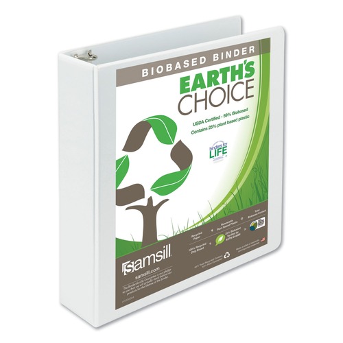 Samsill 18967 Earth's Choice 3 Round Ring 2 in. Capacity View Binder - White image number 0