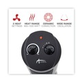 Space Heaters | Alera ALEHECT17 7.37 in. x 7.37 in. x 17.37 in. 1,500 Watts Mini Tower Ceramic Heater - Black image number 4