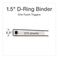 Office Jansan | Cardinal 10311 Premier Easy Open 1-1/2 in. Capacity 11 in. x 8-1/2 in. 3 Ring ClearVue Locking Slant-D Ring Binder - Black image number 1