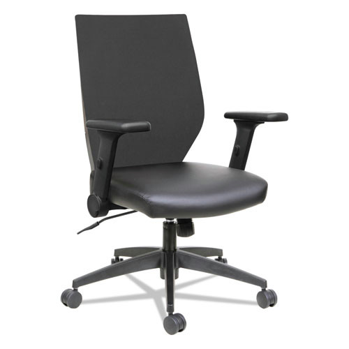 Office Chairs | Alera ALEEBT4215 EB-T Series Supports Up to 275 lbs. 17.71 in. to 21.65 in. Seat Height Synchro Mid-Back Flip-Arm Chair - Black image number 0