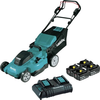 Makita 36V (18V X2) LXT Lithium-Ion 19 in. Cordless Self-Propelled Lawn Mower Kit with 4 Batteries (5 Ah)