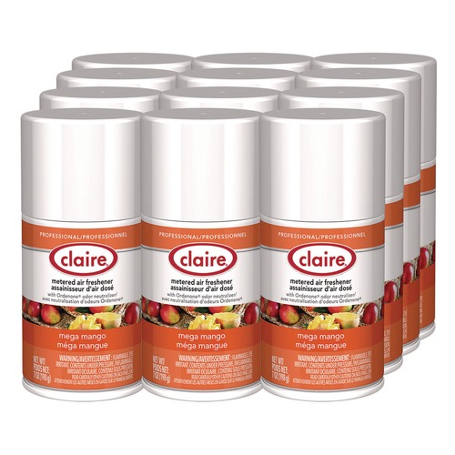 Office Jansan | Claire 1000004796 11 oz. Aerosol Spray Metered Air Freshener - Mango (12/Carton) image number 0